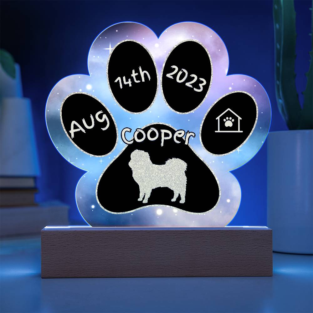 Japanese Chin - Personalized Dog Gotcha Day 7" Acrylic Paw Print Plaque