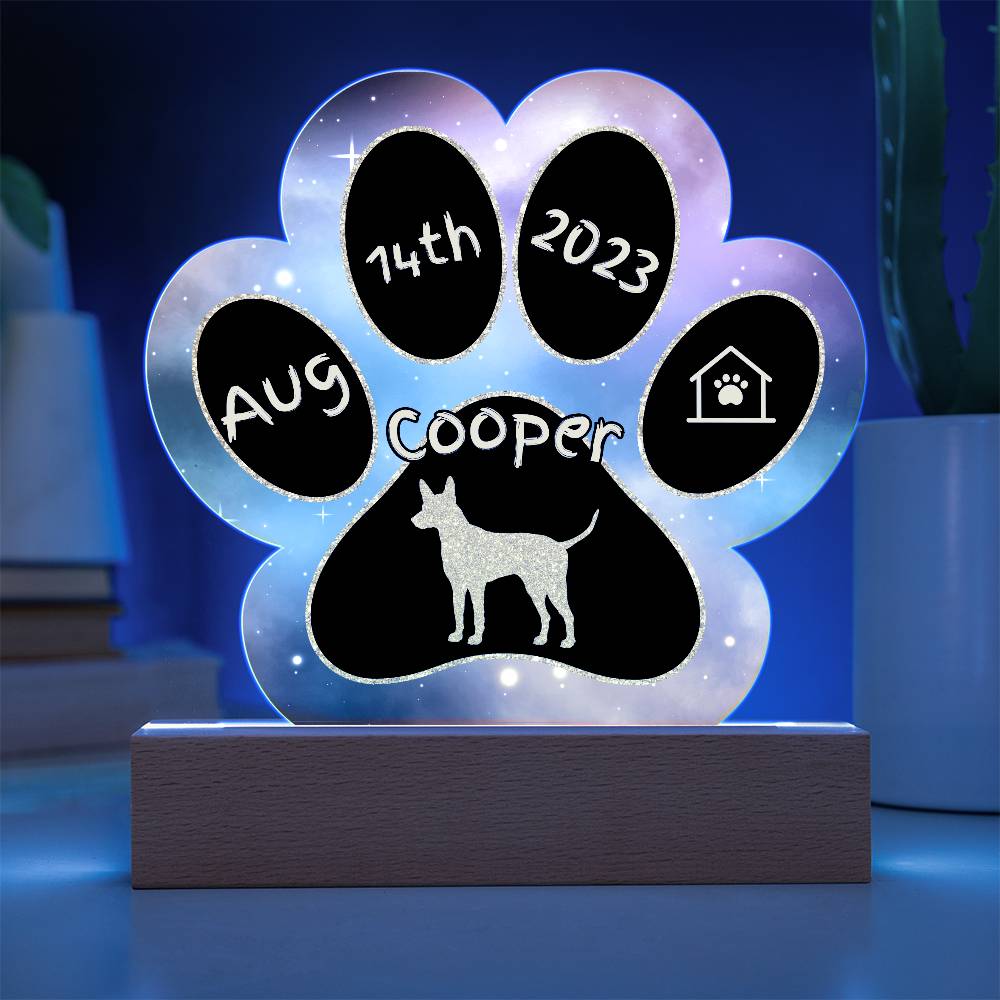 Pharaoh Hound - Personalized Dog Gotcha Day 7" Acrylic Paw Print Plaque