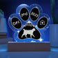 7" Acrylic Paw Print Plaque - Korean Bobtail Cat Personalized Gotcha Day Keepsake