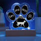 7" Acrylic Paw Print Plaque - Colorpoint Shorthair Cat Personalized Gotcha Day Gift