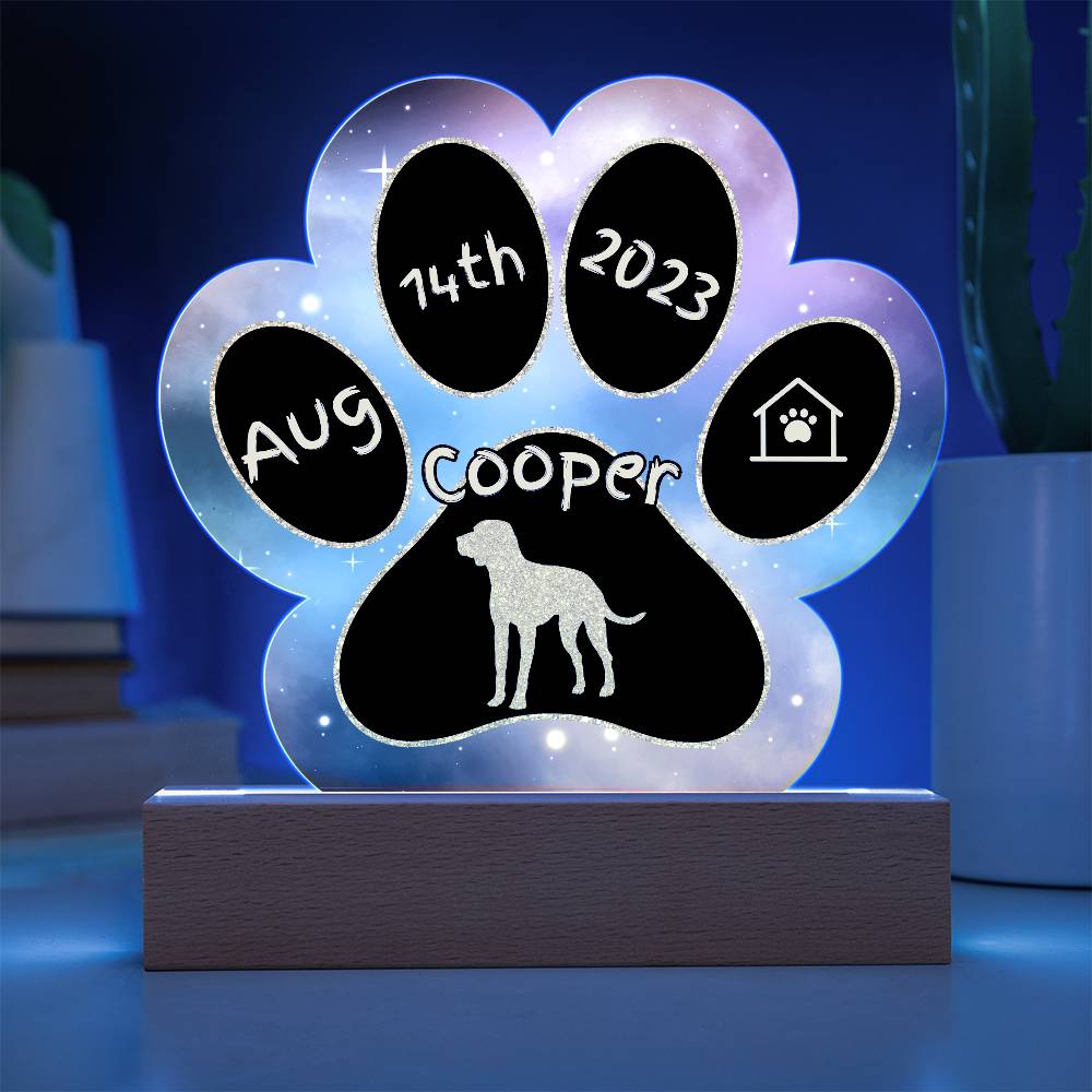 7" Acrylic Paw Print Plaque - Plott Hound - Personalized Hunting Dog Gift, Custom Gotcha Day Plaque for Loyal Tracking Breed