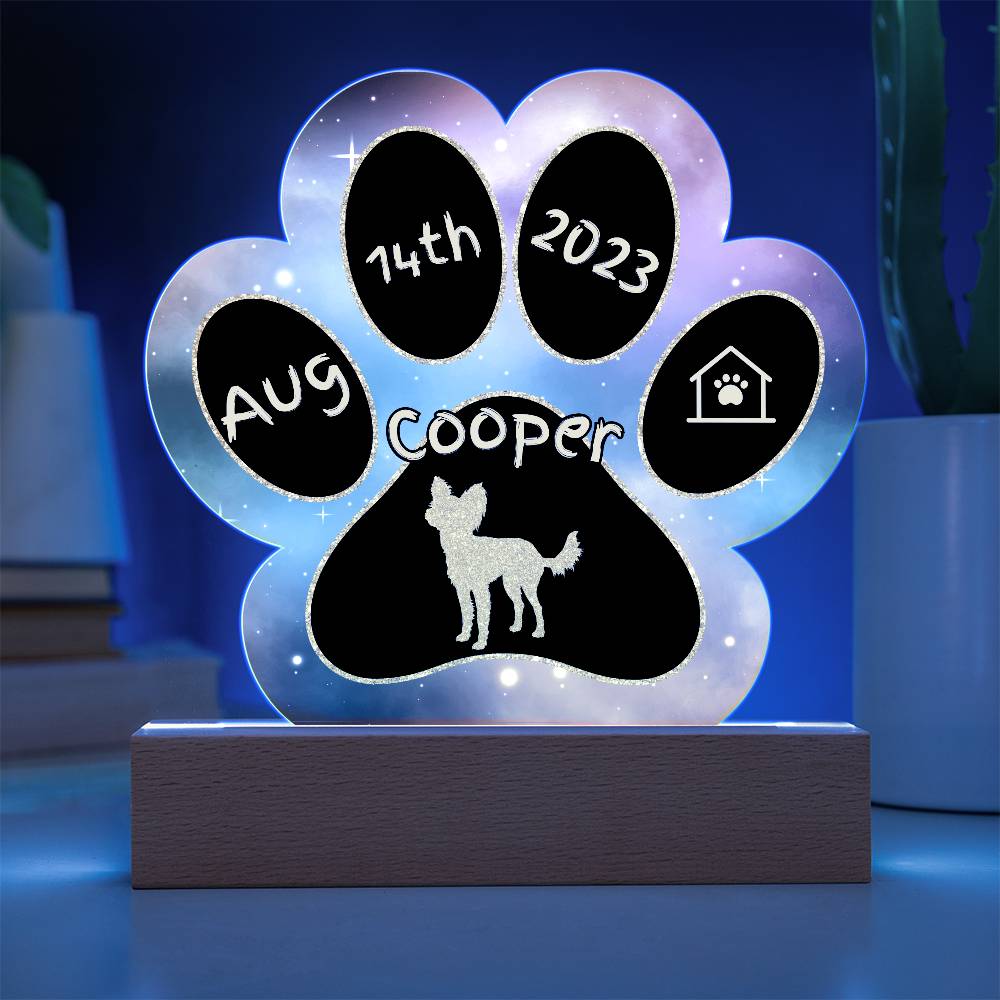 Russian Toy Terrier - Personalized Dog Gotcha Day 7" Acrylic Paw Print Plaque