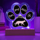 Savannah cat 7 inch personalized Gotcha Day paw print acrylic plaque