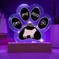 7" Acrylic Paw Print Plaque - Kurilian Bobtail Cat Personalized Gotcha Day Gift