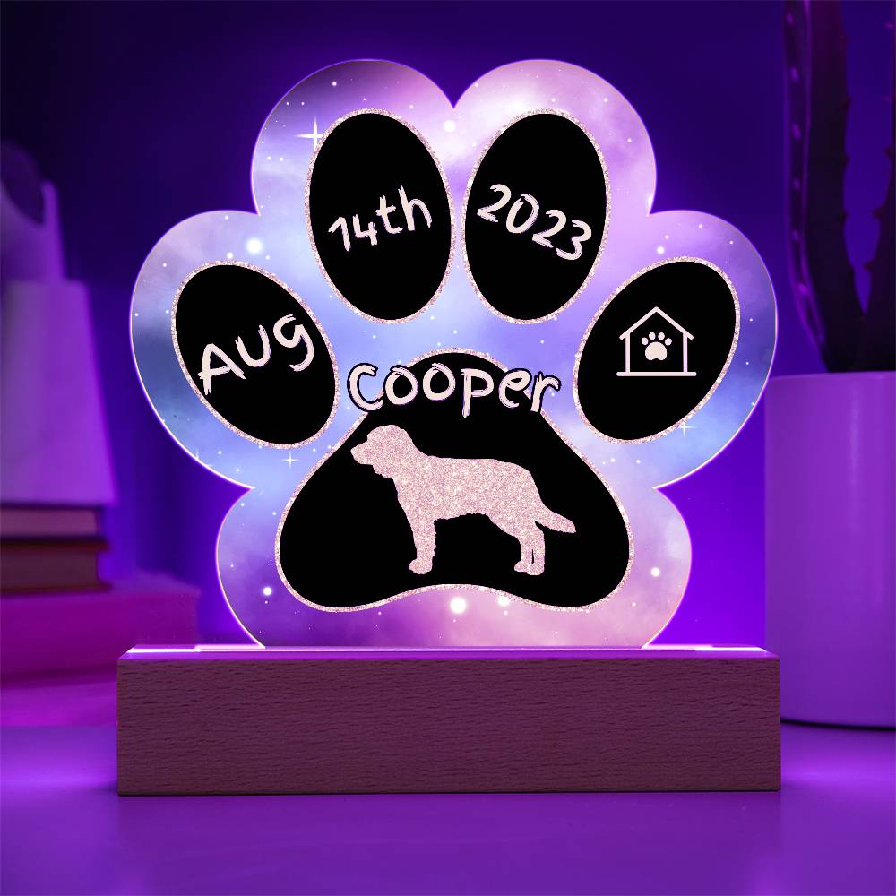 German Longhaired Pointer - Personalized Dog Gotcha Day 7" Acrylic Paw Print Plaque