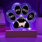7" Acrylic Paw Print Plaque - Nebelung Cat Custom Gotcha Day Gift Keepsake