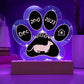 7" Acrylic Paw Print Plaque - Minskin Cat Personalized Gotcha Day Keepsake