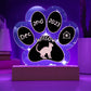 Oregon Rex cat 7 inch custom Gotcha Day paw print acrylic keepsake