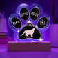 Raas cat 7 inch Gotcha Day paw print plaque acrylic personalized