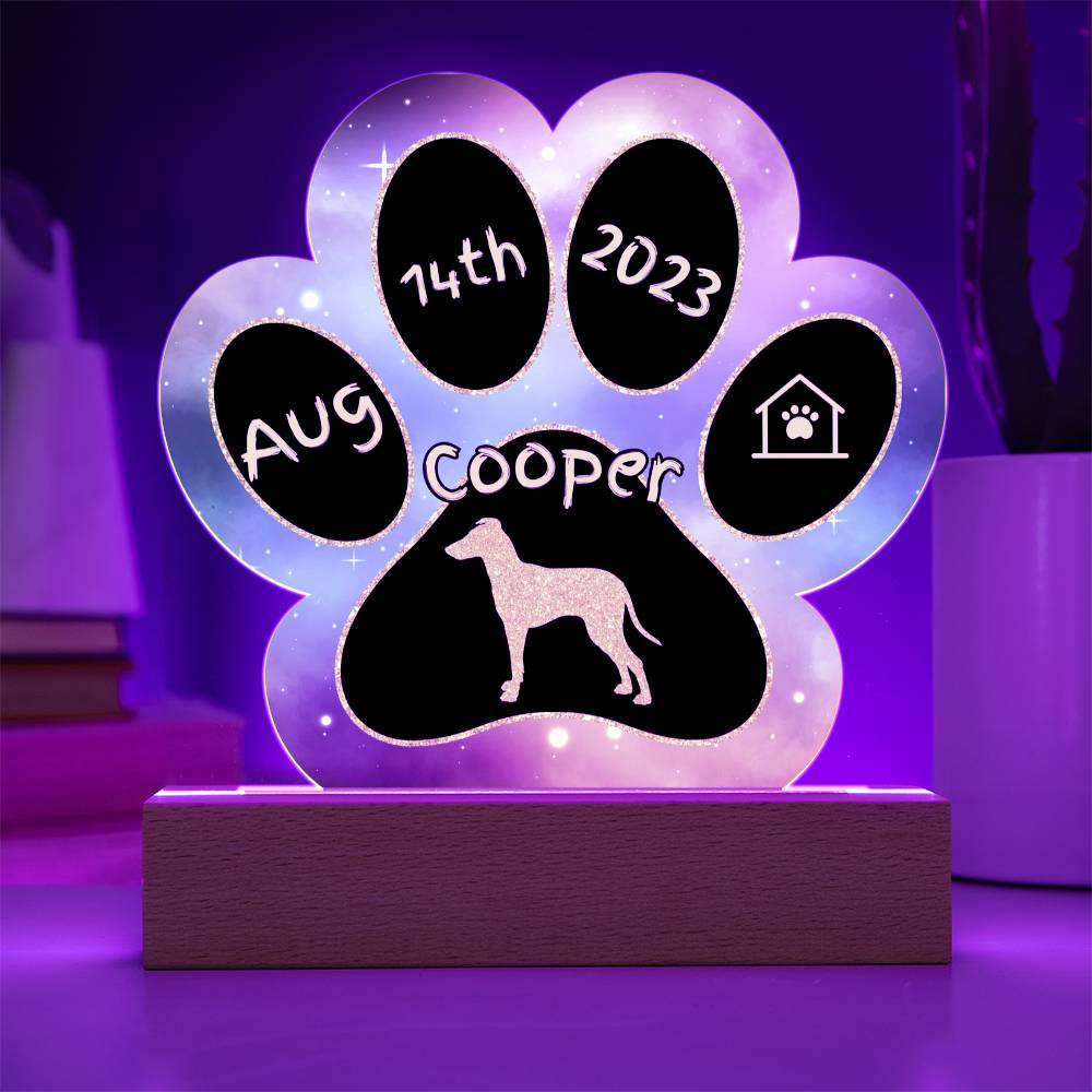 Manchester Terrier - Personalized Dog Gotcha Day 7" Acrylic Paw Print Plaque