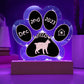 Toybob cat 7 inch personalized acrylic Gotcha Day paw print plaque
