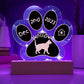 German Rex cat personalized 7" acrylic Gotcha Day paw print plaque