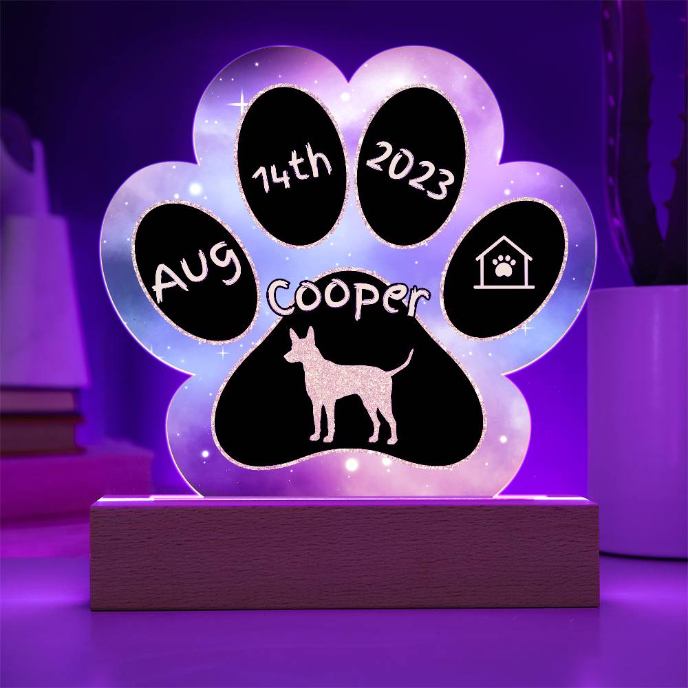 Pharaoh Hound - Personalized Dog Gotcha Day 7" Acrylic Paw Print Plaque