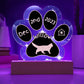 7" Acrylic Paw Print Plaque - Norwegian Forest Cat Custom Gotcha Day Keepsake