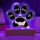 7" Acrylic Paw Print Plaque - Minuet Cat Custom Gotcha Day Gift