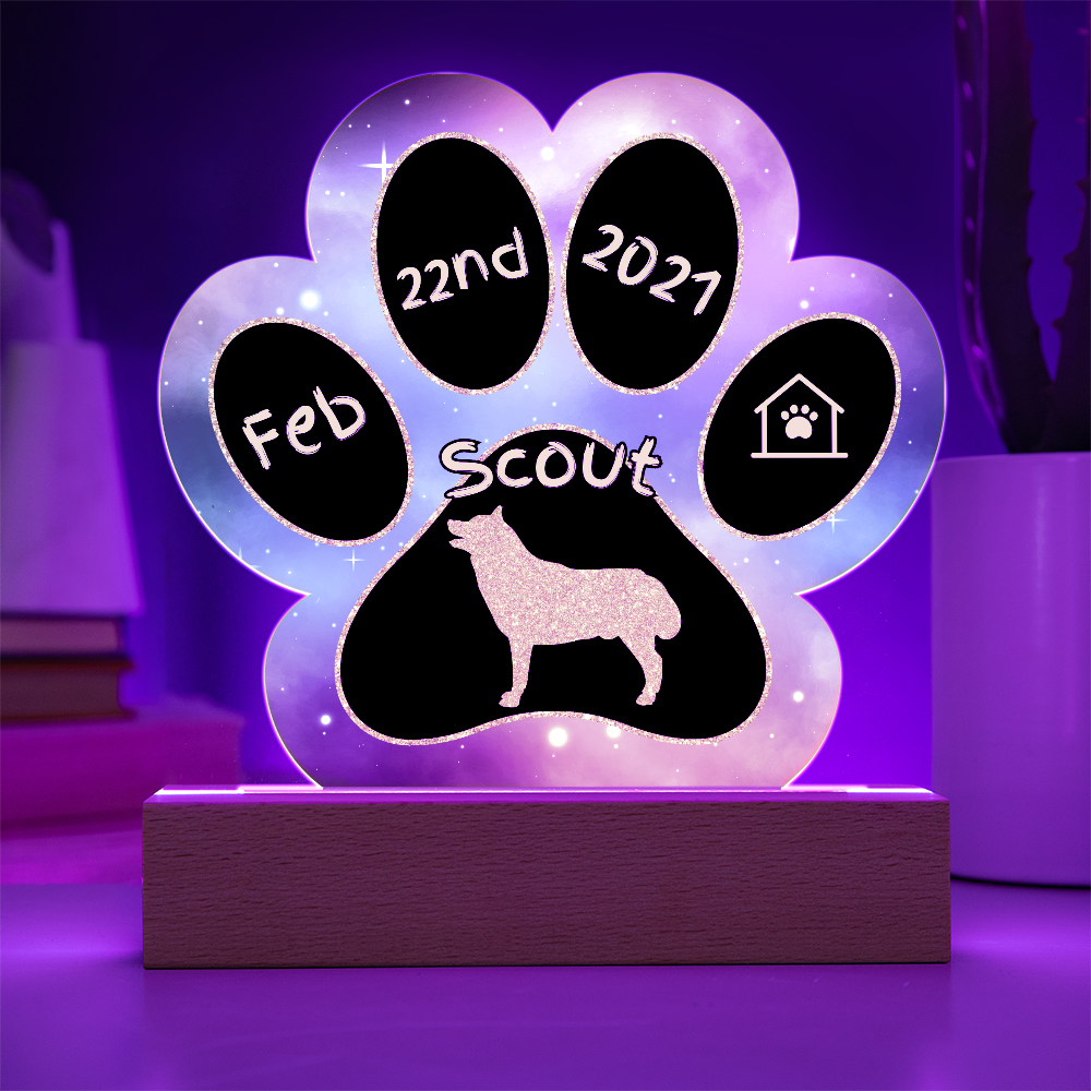 Husky - Personalized Dog Gotcha Day 7" Acrylic Paw Print Plaque