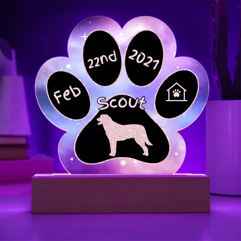Anatolian Shepherd - Personalized Dog Gotcha Day 7" Acrylic Paw Print Plaque