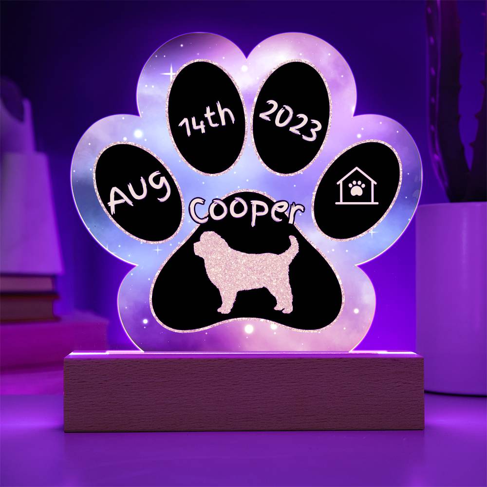 Newfoundland - Personalized Dog Gotcha Day 7" Acrylic Paw Print Plaque