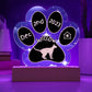Oriental Shorthair cat 7 inch Gotcha Day plaque with personalized paw print