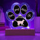 7" Acrylic Paw Print Plaque - Havana Brown Cat Personalized Gotcha Day Gift