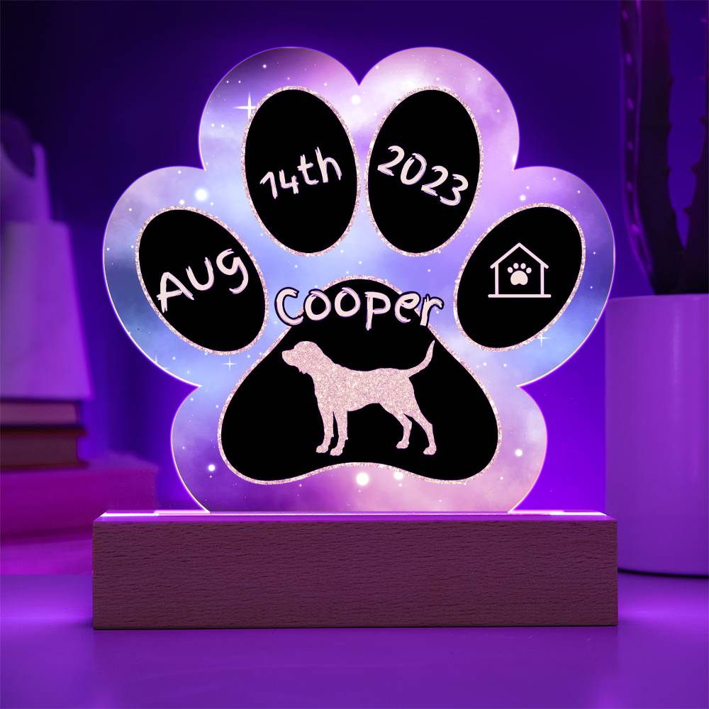 Harrier - Personalized Dog Gotcha Day 7" Acrylic Paw Print Plaque