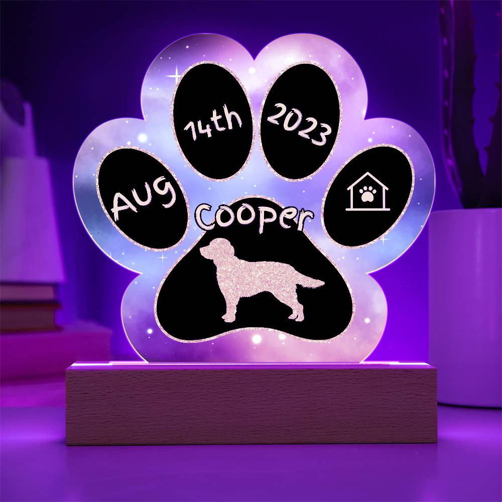 Irish Setter - Personalized Dog Gotcha Day 7" Acrylic Paw Print Plaque