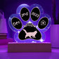 Aphrodite Giant cat custom gotcha day acrylic plaque with paw design, pet lover’s unique gift