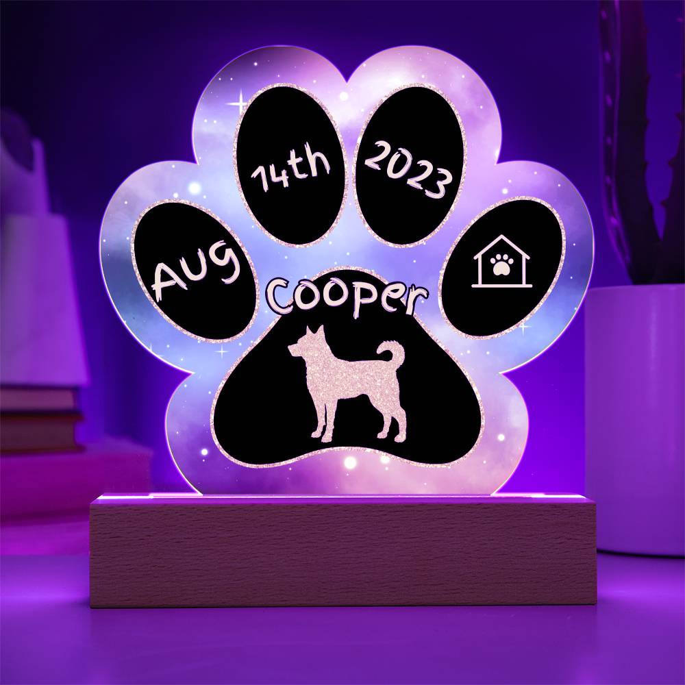 Norwegian Lundehund - Personalized Dog Gotcha Day 7" Acrylic Paw Print Plaque