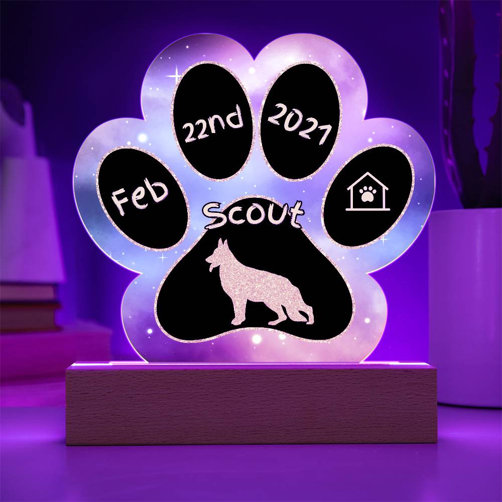 German Shepherd - Personalized Dog Gotcha Day 7" Acrylic Paw Print Plaque