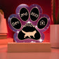 7" Acrylic Paw Print Plaque - Norwegian Forest Cat Custom Gotcha Day Keepsake
