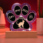 Oregon Rex cat 7 inch custom Gotcha Day paw print acrylic keepsake