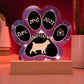 7" Acrylic Paw Print Plaque - Highlander Cat Custom Gotcha Day Gift