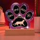 Tonkinese cat 7" custom Gotcha Day paw print acrylic plaque gift