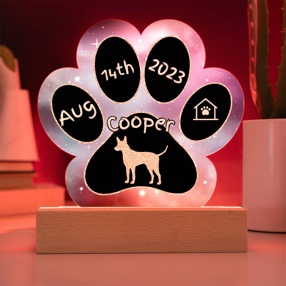 Pharaoh Hound - Personalized Dog Gotcha Day 7" Acrylic Paw Print Plaque