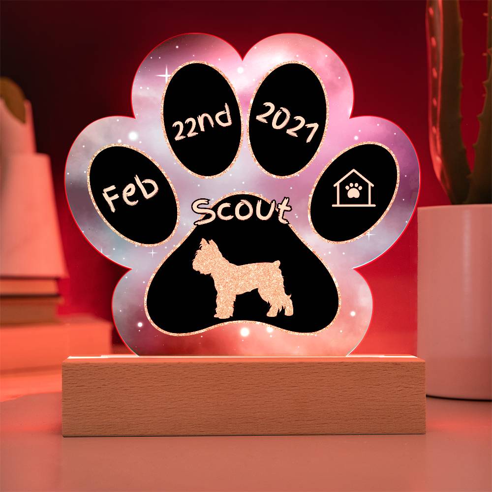 Yorkshire Terrier - Personalized Dog Gotcha Day 7" Acrylic Paw Print Plaque