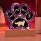 Selkirk Rex cat 7" custom Gotcha Day paw print acrylic plaque