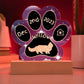 7" Acrylic Paw Print Plaque - Lambkin Cat Custom Gotcha Day Keepsake