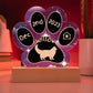 7" Acrylic Paw Print Plaque - Neva Masquerade Cat Personalized Gotcha Day Gift