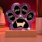 7" Acrylic Paw Print Plaque - Munchkin Cat Personalized Gotcha Day Gift