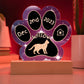 Suphalak cat 7 inch acrylic Gotcha Day plaque with custom paw print