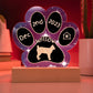 7" Acrylic Paw Print Plaque - Mekong Bobtail Cat Personalized Gotcha Day Gift