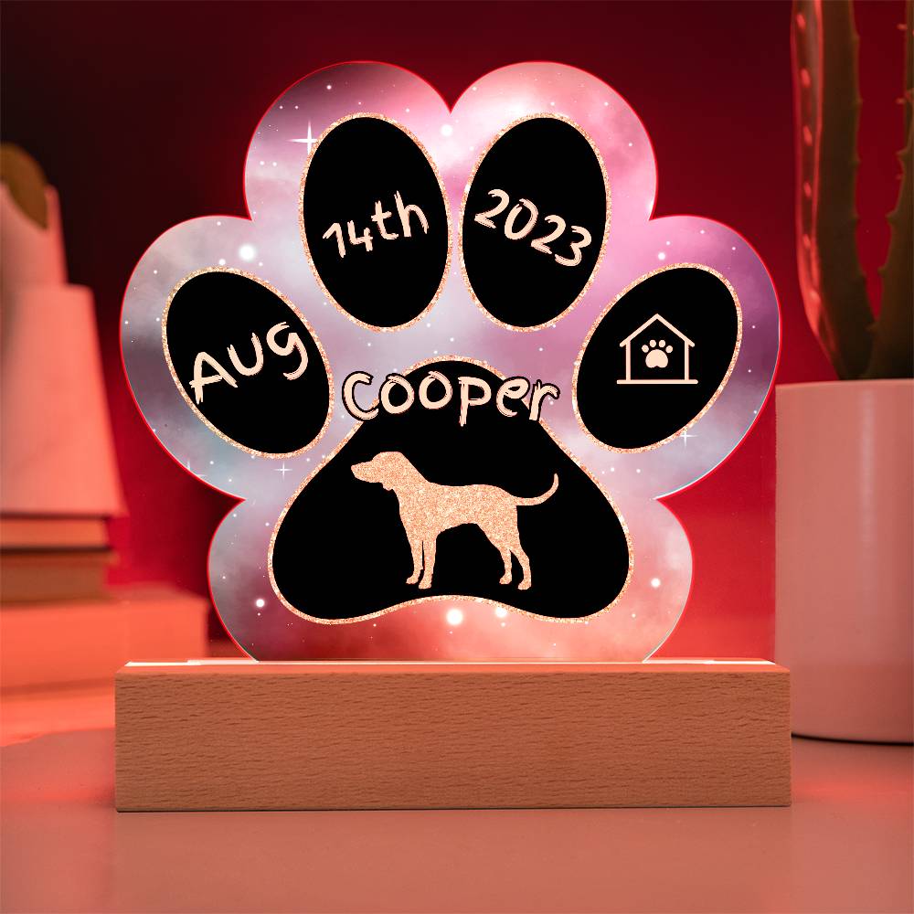 Vizsla - Personalized Dog Gotcha Day 7" Acrylic Paw Print Plaque