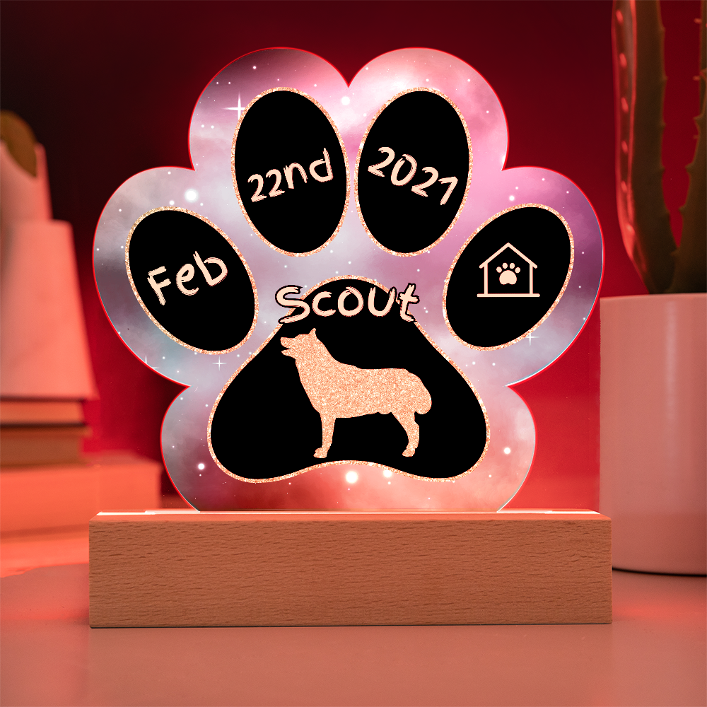 Husky - Personalized Dog Gotcha Day 7" Acrylic Paw Print Plaque