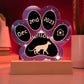 Peterbald cat personalized 7 inch Gotcha Day paw print acrylic plaque