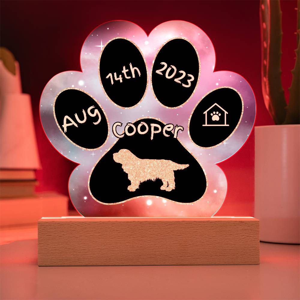 Sussex Spaniel - Personalized Dog Gotcha Day 7" Acrylic Paw Print Plaque