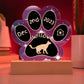 7" Acrylic Paw Print Plaque - Javanese Cat Personalized Gotcha Day Keepsake