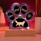 Turkish Van cat 7 inch Gotcha Day plaque with custom paw print acrylic