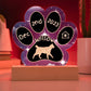 7" Acrylic Paw Print Plaque - Korean Bobtail Cat Personalized Gotcha Day Keepsake