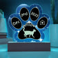 Oriental Longhair cat 7" custom paw print Gotcha Day acrylic plaque