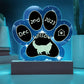 7" Acrylic Paw Print Plaque - Neva Masquerade Cat Personalized Gotcha Day Gift